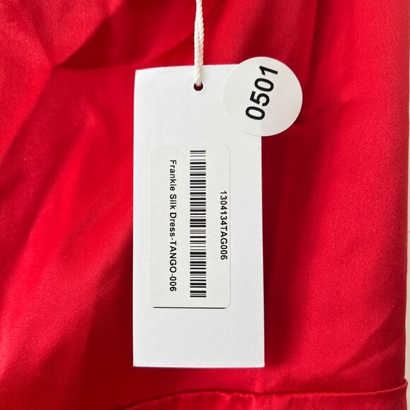 Reformation Womens Frankie Silk Dress Tango Size 6 NWT - Picture 6 of 6